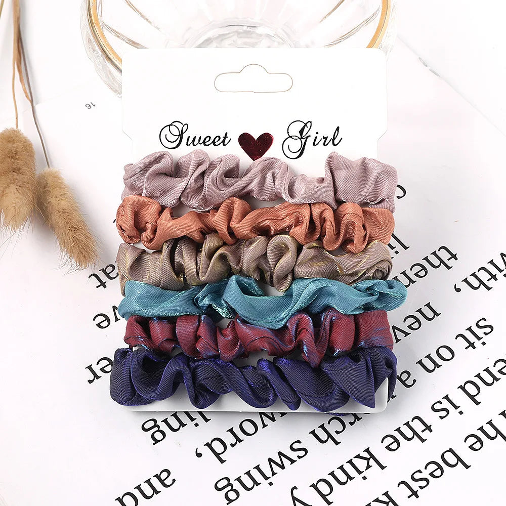 Silk Scrunchie Set | 6pc Floral Print Anti-Breakage Hair Ties