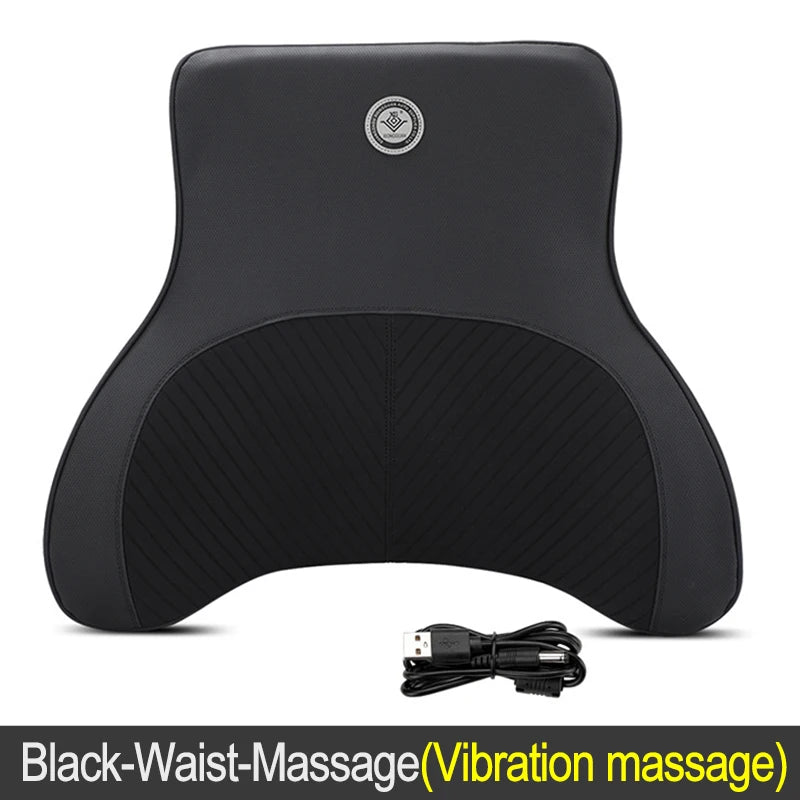 Electric Car Massage Neck Pillow - Memory Foam Back Support