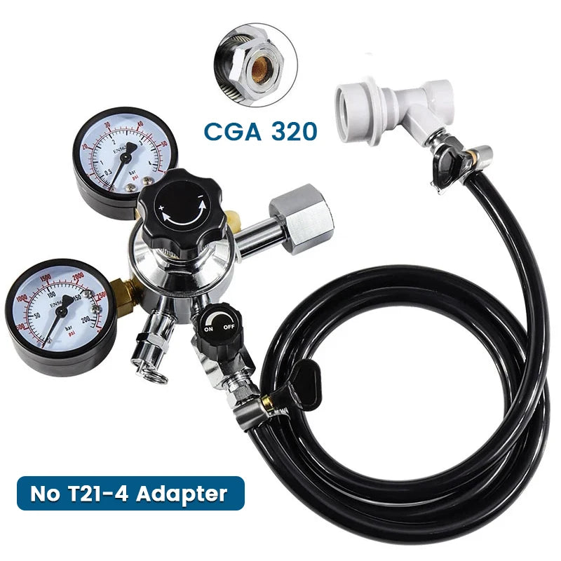 Home Brew Beer Gas Line Assembly - 5/16" PVC Hose & W21.8 Adapter