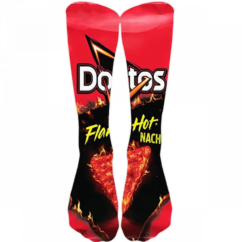 Funny Potato Chip Socks - 3D Printed Novelty Snack Art Socks