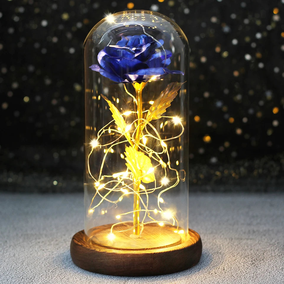 LED Enchanted Galaxy Rose in Glass Dome - Forever Flower Gift