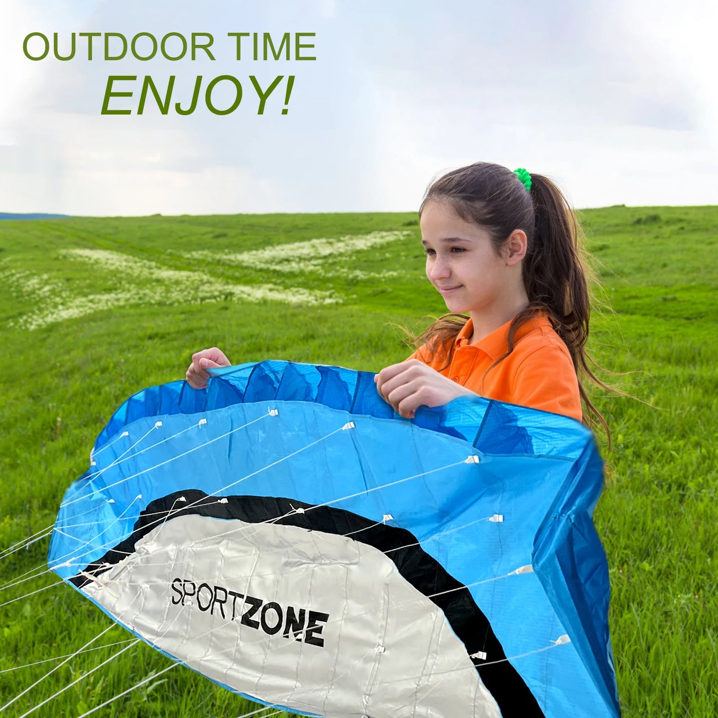 2.5m Dual Line Parafoil Kite - High-Power Stunt Kite, Rainbow