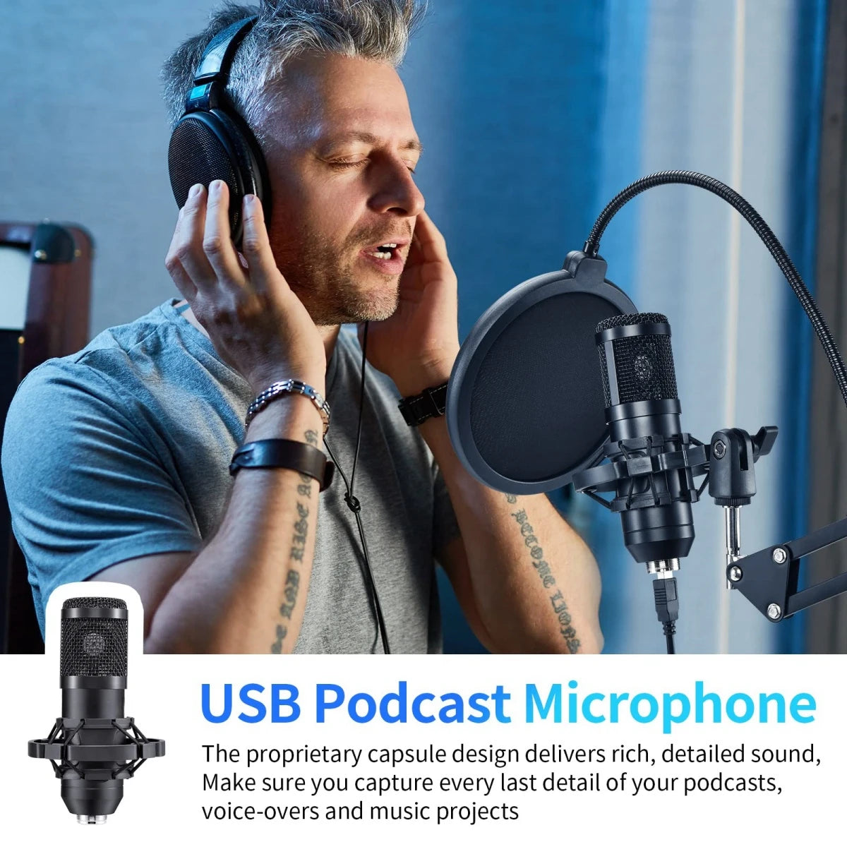Professional Studio Microphone Kit - Scissor Arm Shock Mount