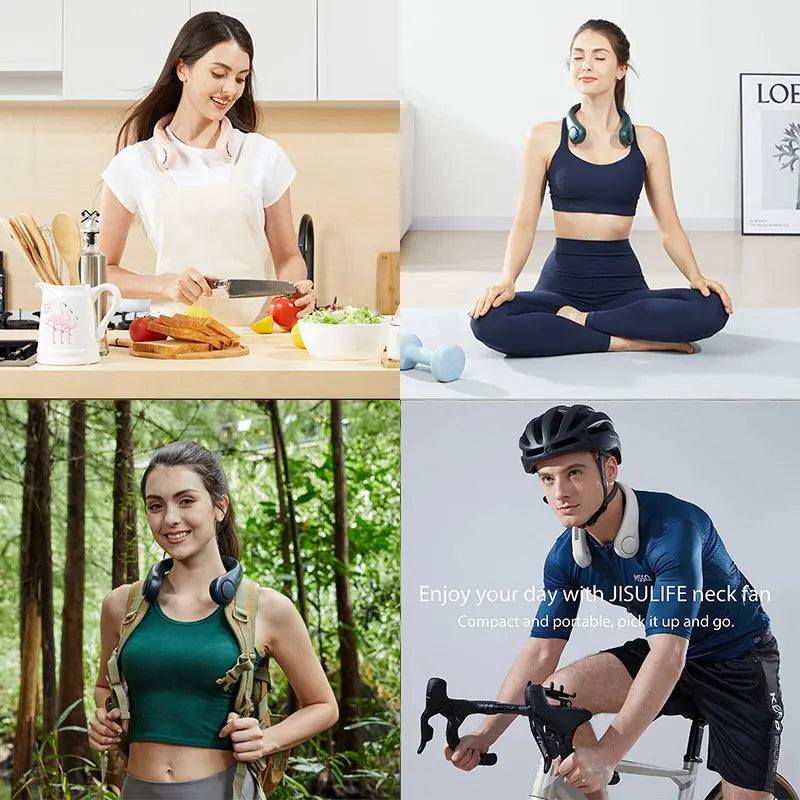 4000mAh Portable Bladeless Neck Fan - 5 Speeds, Rechargeable