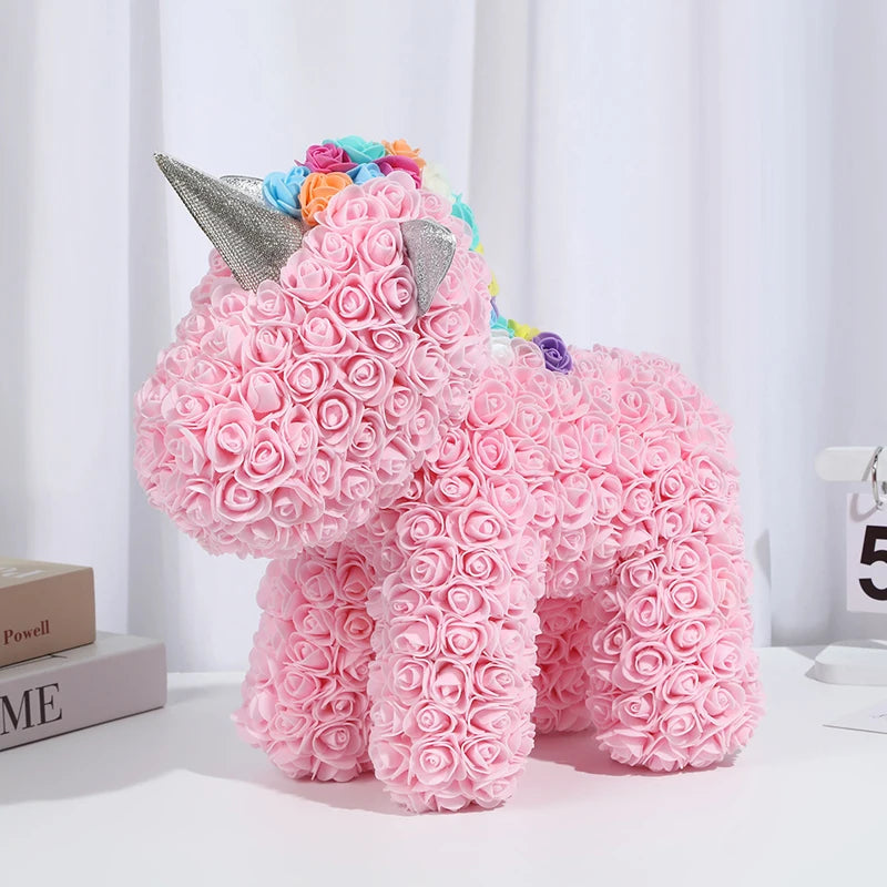 25cm Rose Unicorn PE Flower Gift | Valentines Day Magic Decor for Her