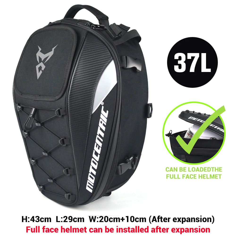 Motorcycle Tail Bag | Waterproof Expandable Rear Seat Backpack Cargo