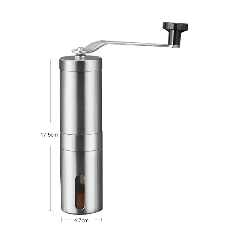 Manual Coffee Grinder | Portable Stainless Steel Hand Mill + Burrs