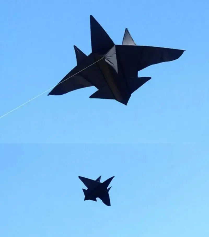 Fighter Aircraft Kite for Kids - Large 1.5m Wingspan & 100m Line