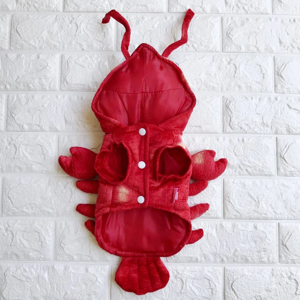 Funny Red Lobster Pet Costume - Warm Sleeveless Dog & Cat Hoodie