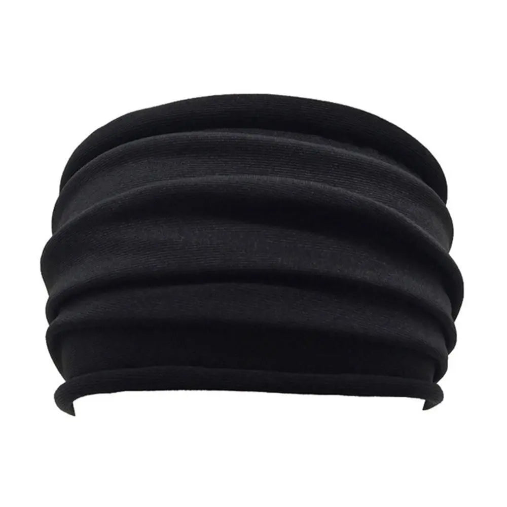 Nonslip Elastic Yoga Headband - Wide Navy Sports Hairband