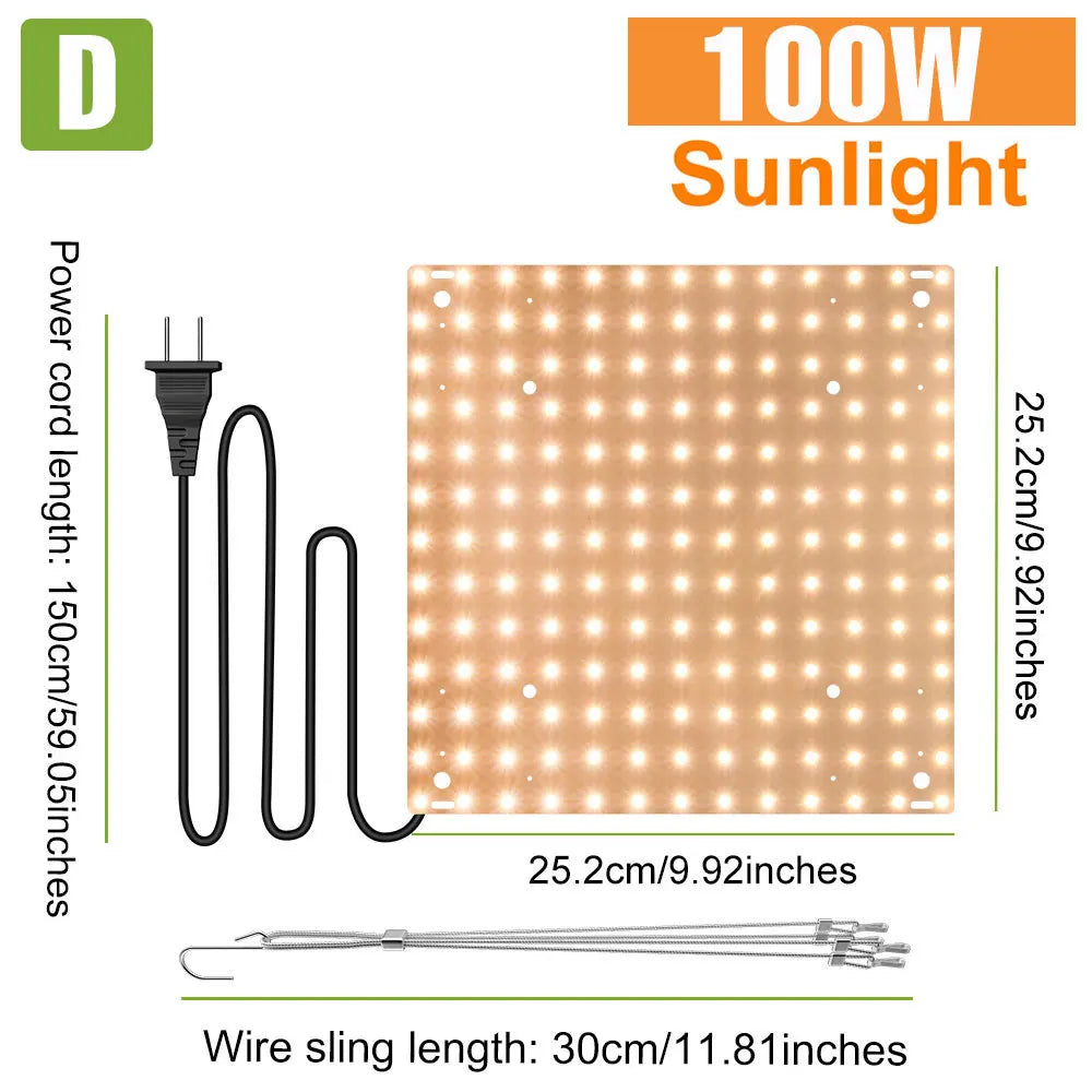 200W LED Plant Grow Light | Full Spectrum Quantum Board Greenhouse Lamp