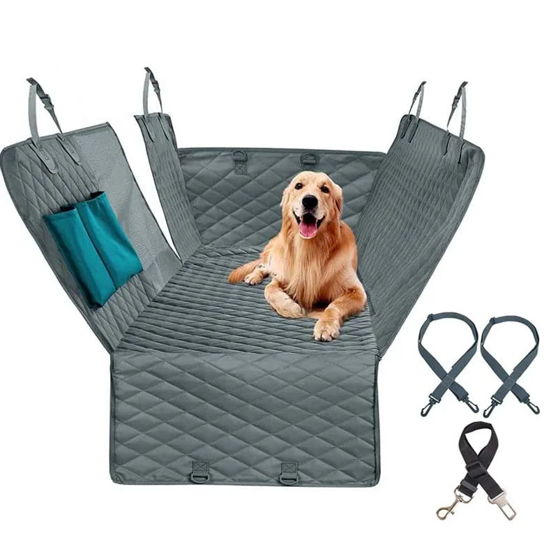 Car Pet Seat Cover | Waterproof Double Zipper Rear Seat Protector Mat