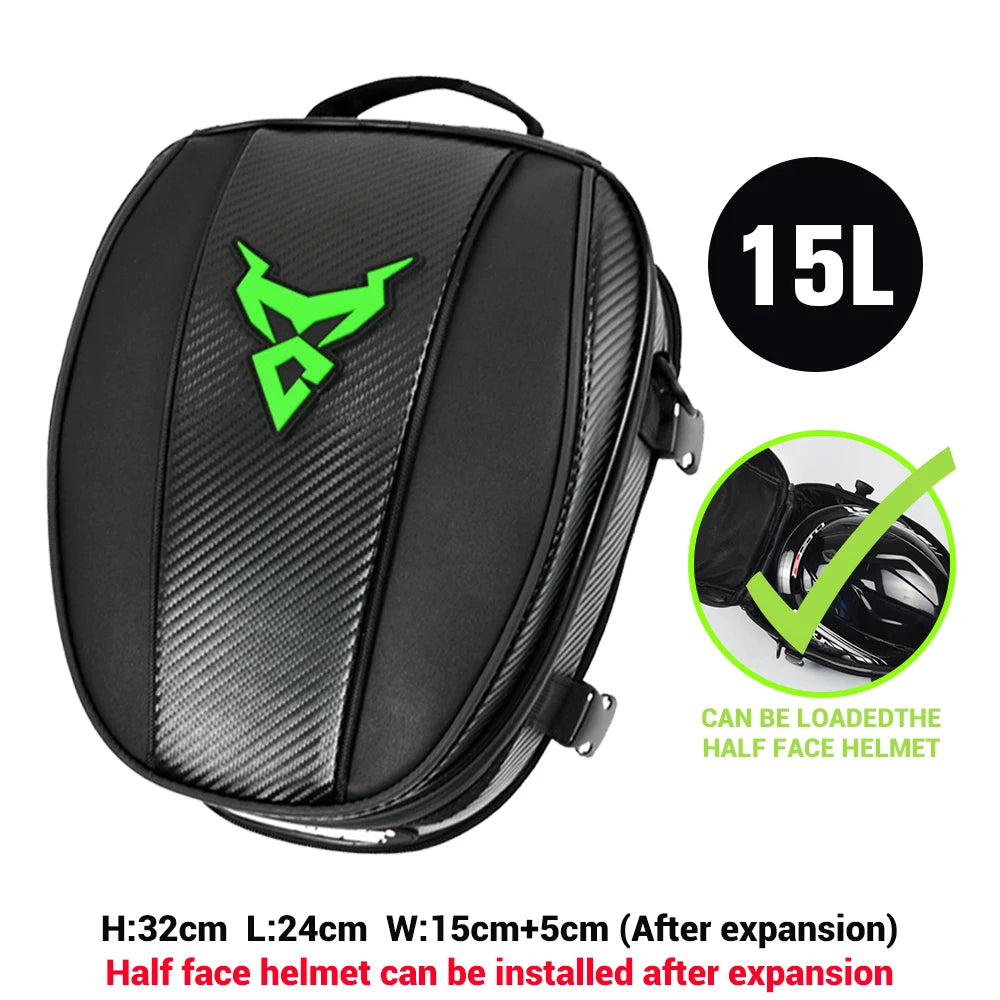 Motorcycle Tail Bag | Waterproof Expandable Rear Seat Backpack Cargo