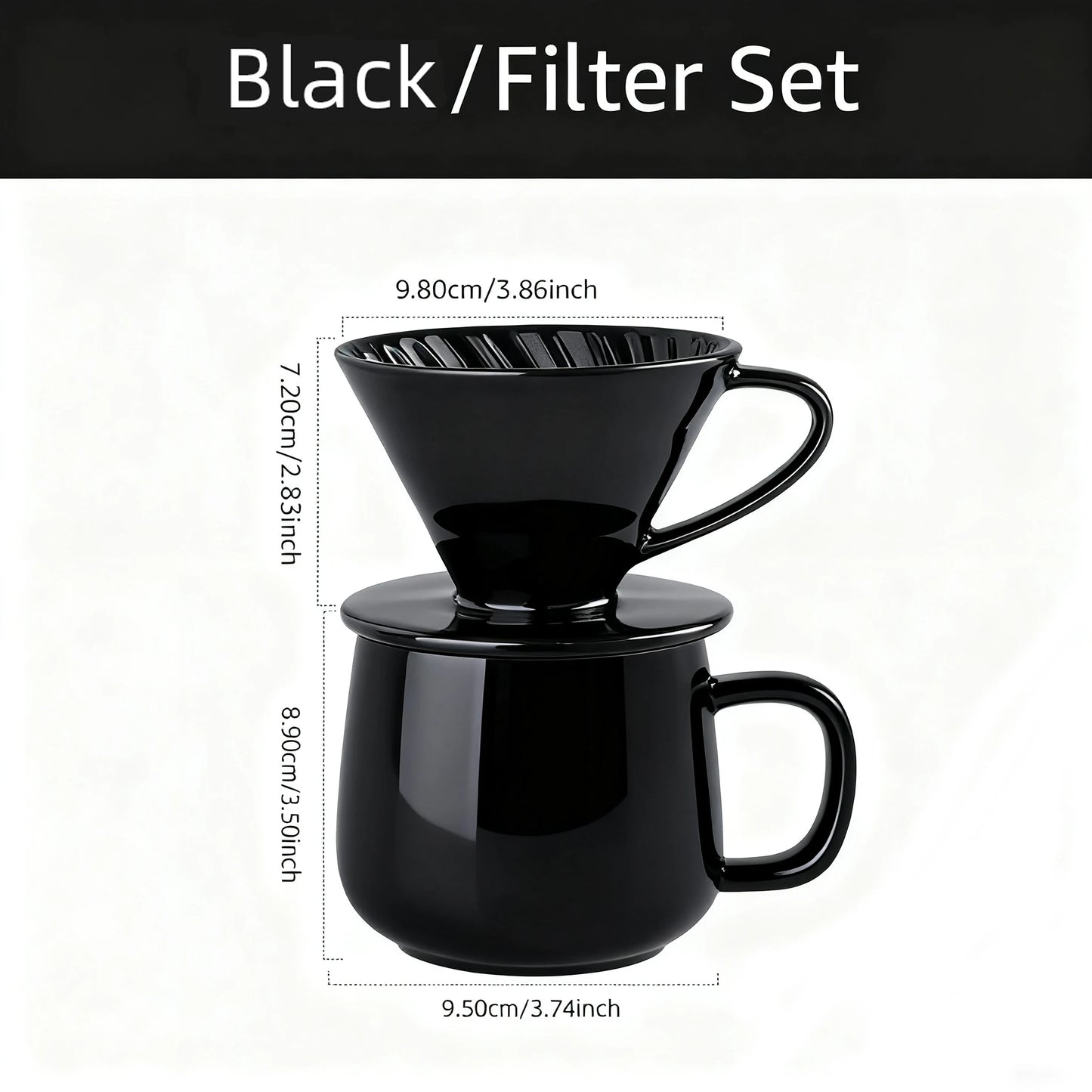 Ceramic Coffee Dripper | Spiral V60 Style Manual Pour Over Maker