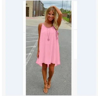 Sexy Womens Mini Summer Dress | Sleeveless Backless Beach Party Robe