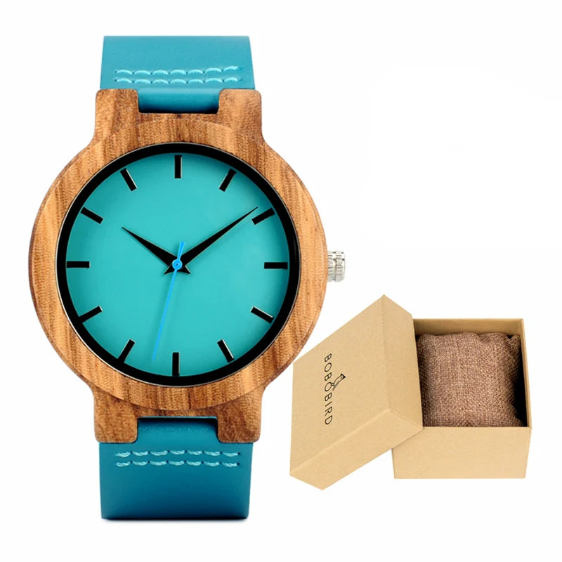 Wooden Watch with Leather Strap | Handmade Eco-Friendly Quartz Gift