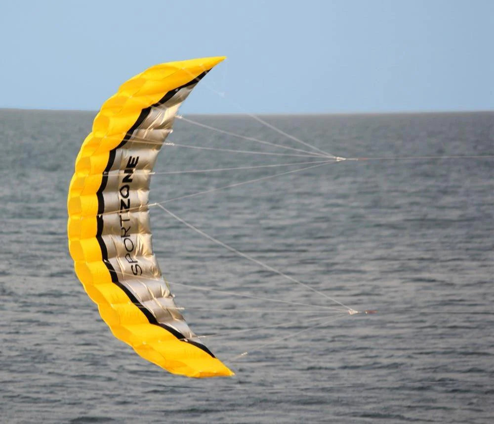 2.5m Yellow Sturdy Parafoil Kite with Dual Lines and Tools - Buy Confidently with Smart Sales Australia