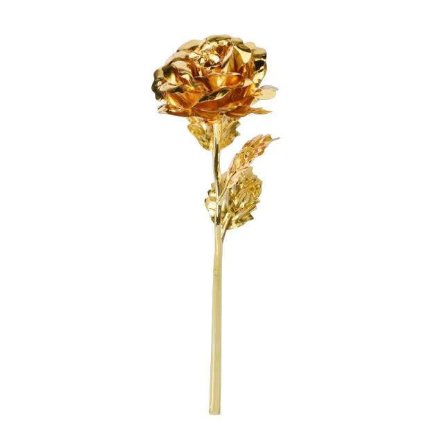 24K Gold Plated Artificial Decorative Rose Flower In Heart Display Stand - Buy Confidently with Smart Sales Australia