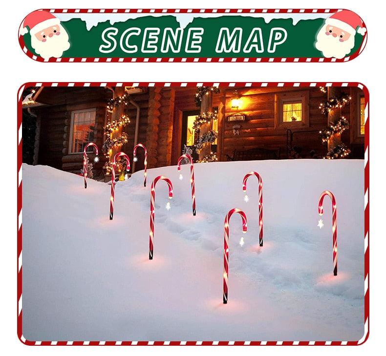 8 Piece Solar-powered Water Resistant Christmas Cane Lights - Buy Confidently with Smart Sales Australia