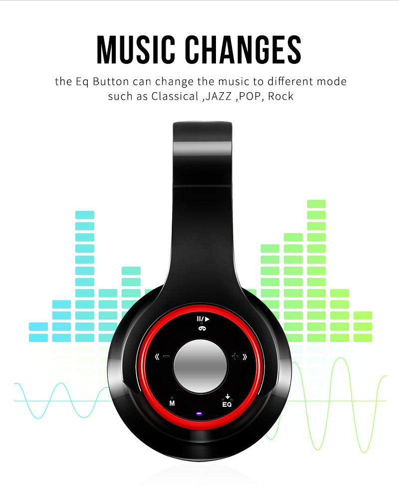 Tourya H8 Wireless BT Headphones Over Ear Head set |Support SD Card with Mic for PC, Phones Mp3 |Additional Feature-Change Music Style - Buy Confidently with Smart Sales Australia