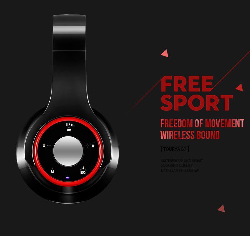 Tourya H8 Wireless BT Headphones Over Ear Head set |Support SD Card with Mic for PC, Phones Mp3 |Additional Feature-Change Music Style - Buy Confidently with Smart Sales Australia