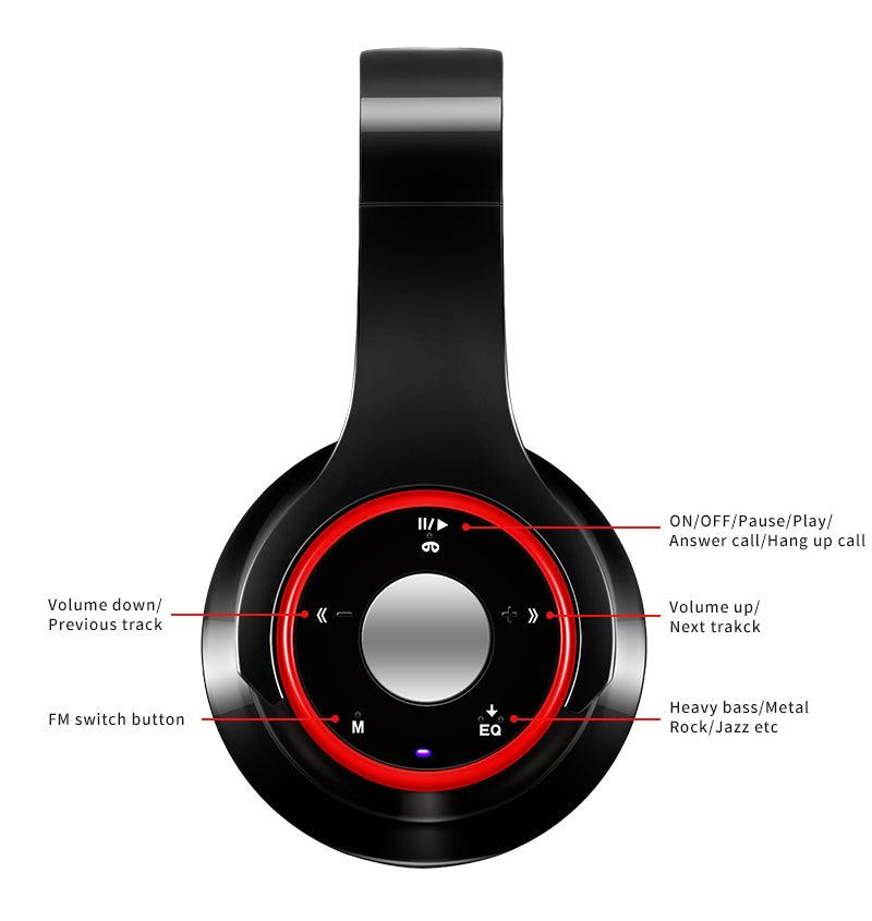 Tourya H8 Wireless BT Headphones Over Ear Head set |Support SD Card with Mic for PC, Phones Mp3 |Additional Feature-Change Music Style - Buy Confidently with Smart Sales Australia