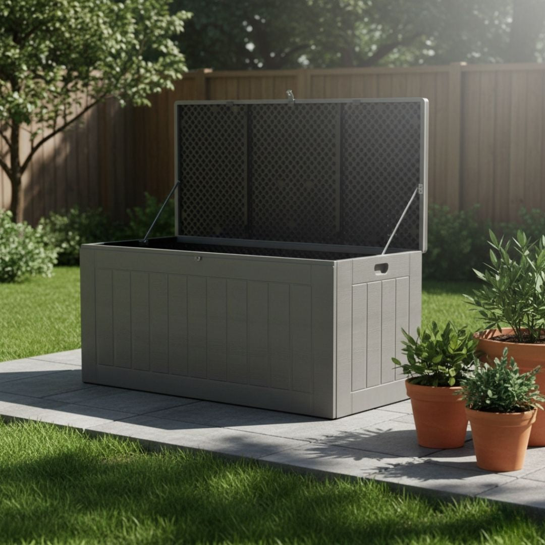 Gardeon Outdoor Storage Box 830L | Bench Seat Lockable Garden Tool Shed