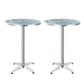 Set of 2 Outdoor Bar Table | Aluminium Round 70-110CM Adjustable