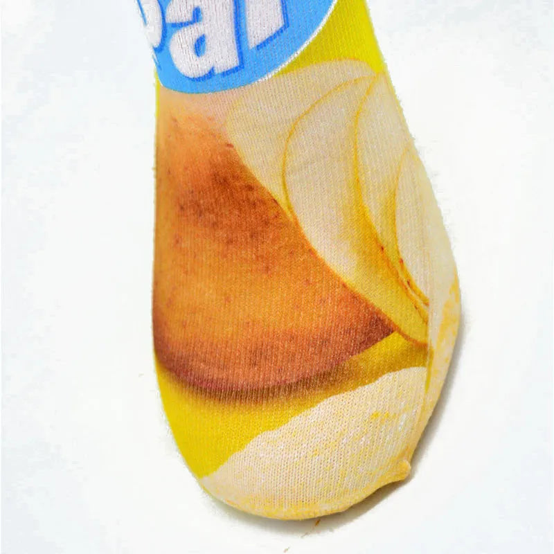 Funny Potato Chip Socks - 3D Printed Novelty Snack Art Socks