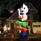 2.4m Halloween Inflatable Ghost | Pumpkin Street Sign LED Yard Decor