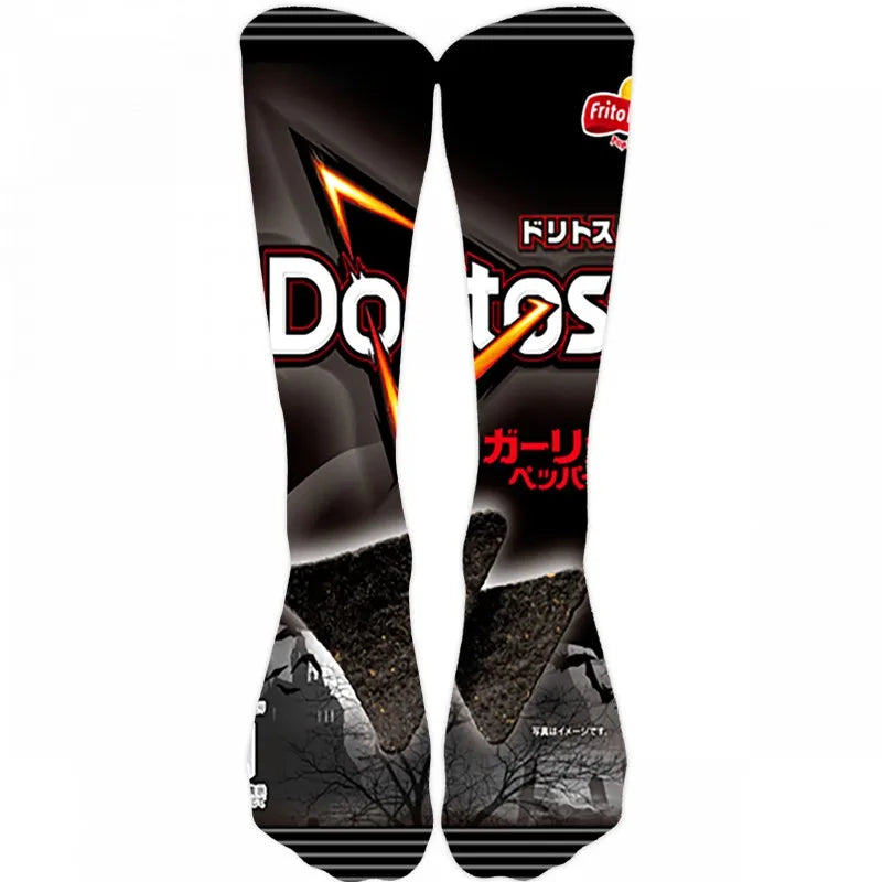 Funny Potato Chip Socks - 3D Printed Novelty Snack Art Socks