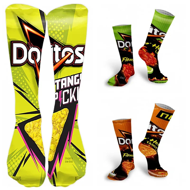 Funny Potato Chip Socks - 3D Printed Novelty Snack Art Socks