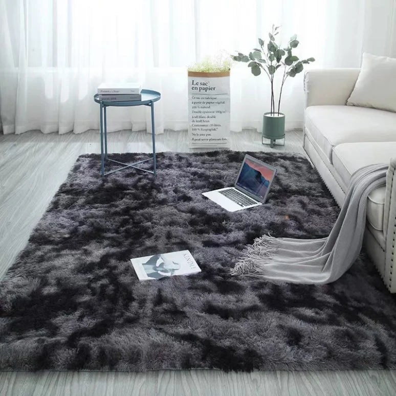 Soft Fluffy Tie-Dye Rug - Modern Plush Shaggy Area Carpet
