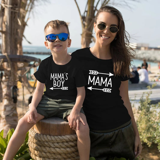 Mama & Mama's Boy Matching Shirts | Mother Son Cotton T-Shirt & Romper