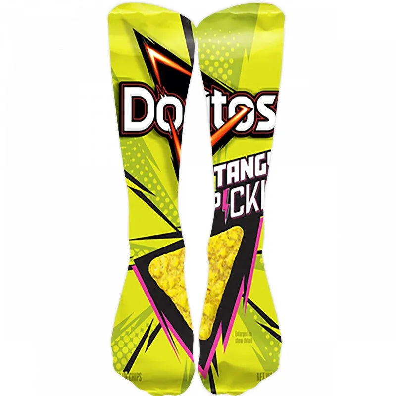 Funny Potato Chip Socks - 3D Printed Novelty Snack Art Socks