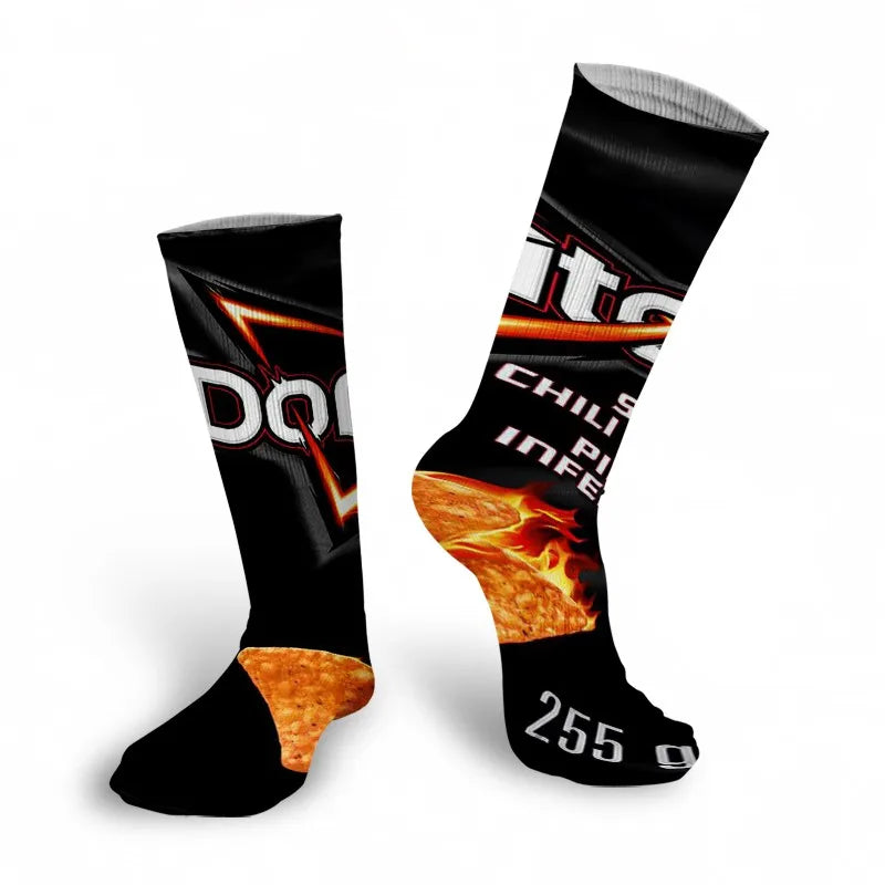 Funny Potato Chip Socks - 3D Printed Novelty Snack Art Socks
