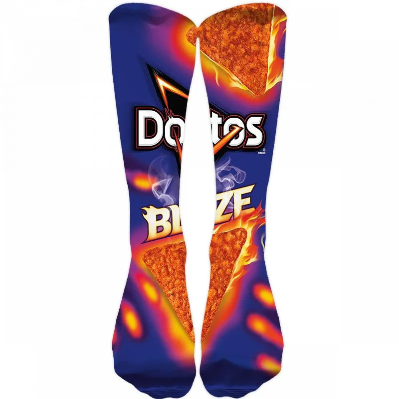Funny Potato Chip Socks - 3D Printed Novelty Snack Art Socks