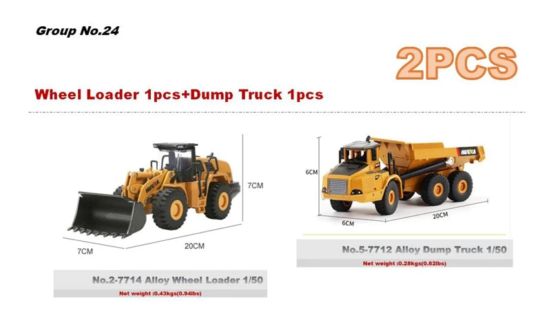 Alloy Diecast Excavator Loader | 1:50 Scale Metal Construction Model