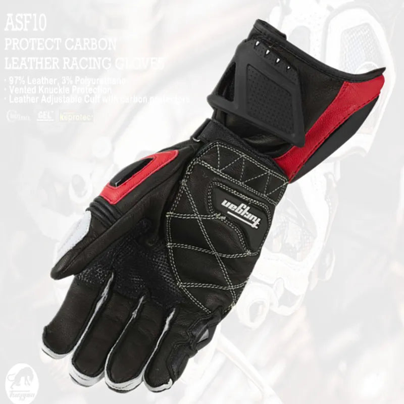 Men's Leather Motorcycle Gloves | Windproof Touch Screen Motorbike Set