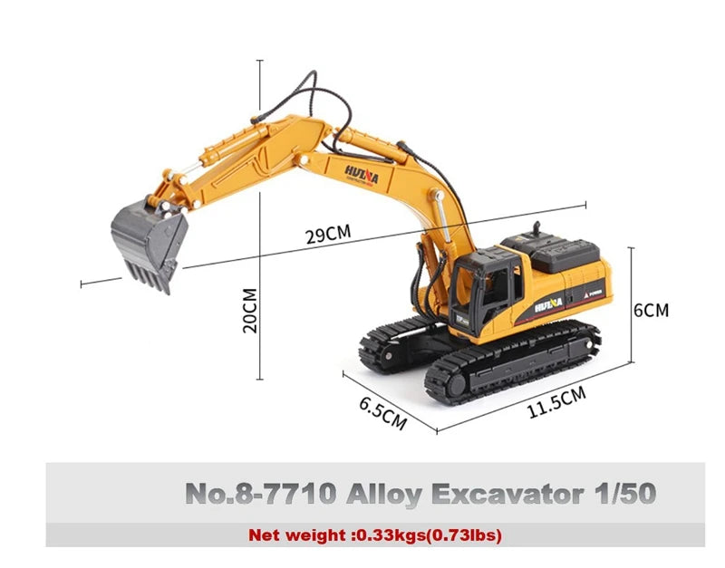 Alloy Diecast Excavator Loader | 1:50 Scale Metal Construction Model