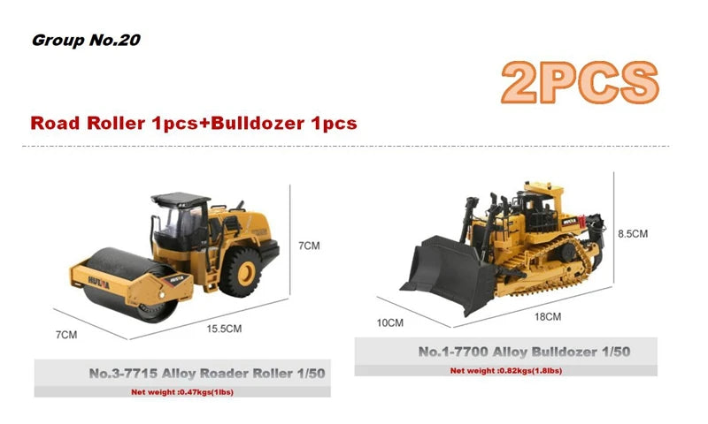 Alloy Diecast Excavator Loader | 1:50 Scale Metal Construction Model