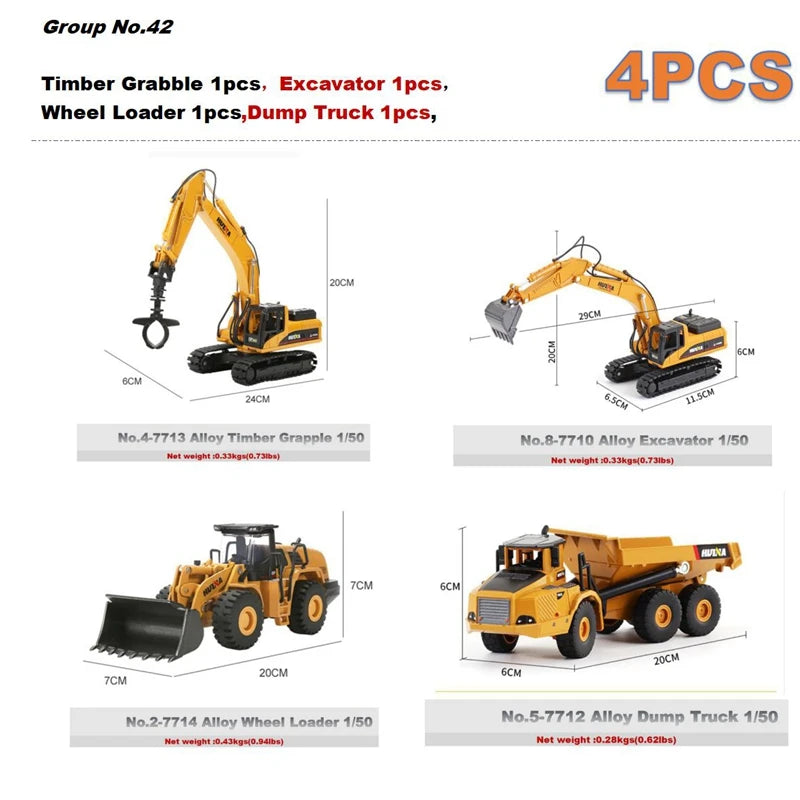 Alloy Diecast Excavator Loader | 1:50 Scale Metal Construction Model