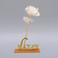 24K Gold Foil Eternal Galaxy Rose - Colorful Flower with "Love" Base
