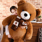 Giant 80cm Teddy Bear with Scarf | Soft Plush Stuffed Animal Kids Toy