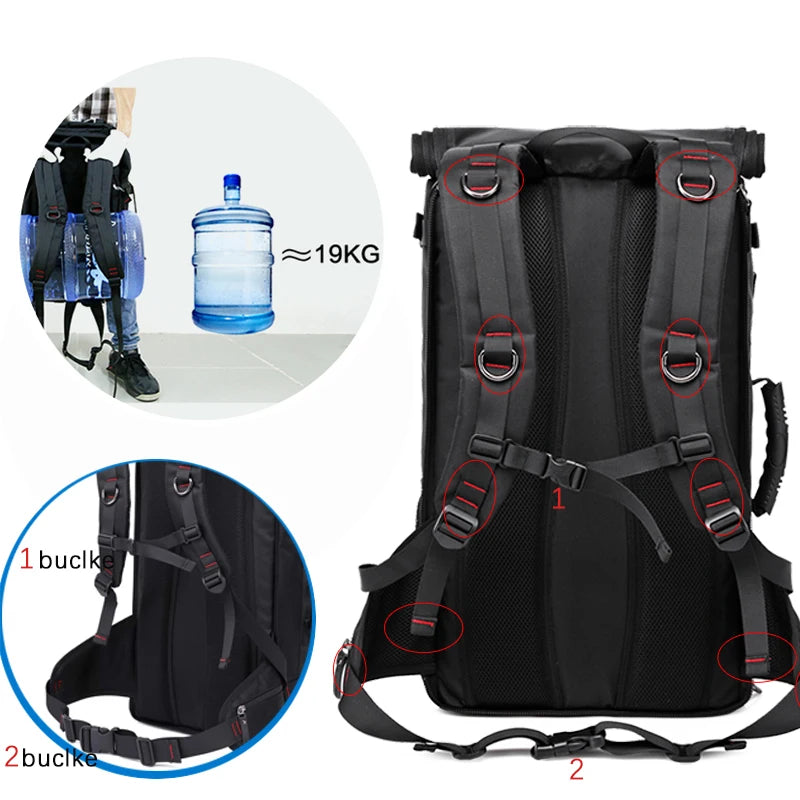 50L Waterproof Travel Backpack | 17.3" Laptop Multifunction Hiking Bag