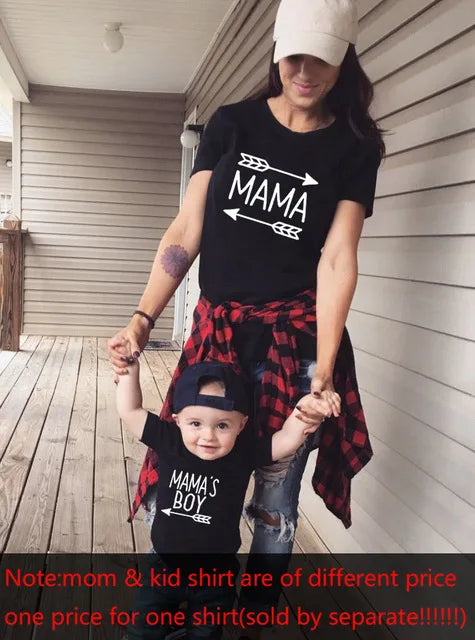 Mama & Mama's Boy Matching Shirts | Mother Son Cotton T-Shirt & Romper