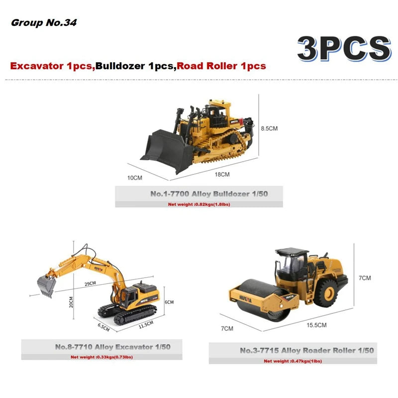 Alloy Diecast Excavator Loader | 1:50 Scale Metal Construction Model