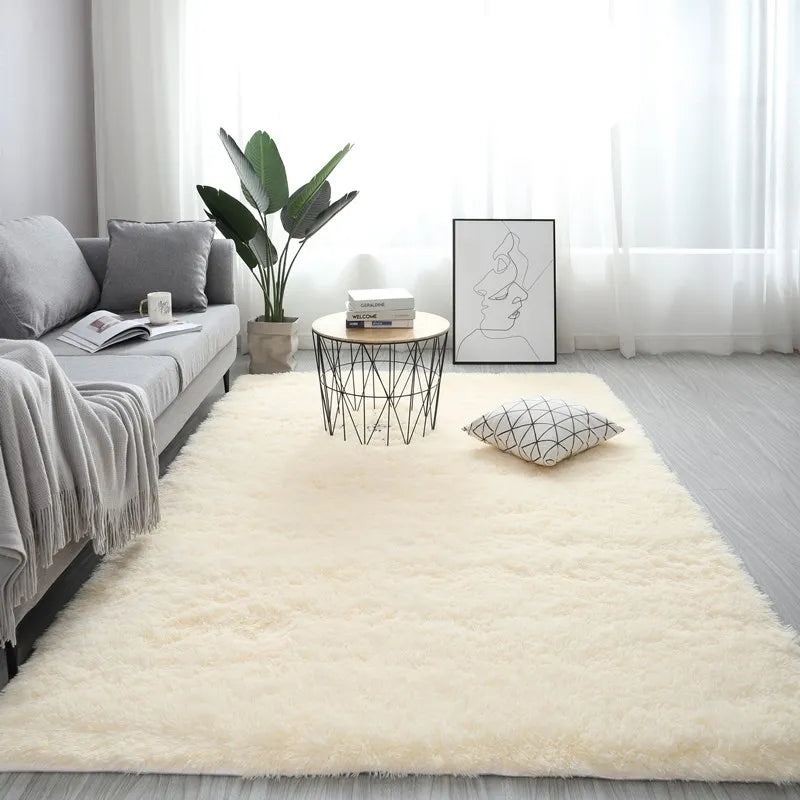 Large Fluffy Rug 160x230cm - Washable Non-Slip Plush Carpet