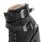 Women's Platform Boots - Black Buckle & Lace-Up High Heel Booties