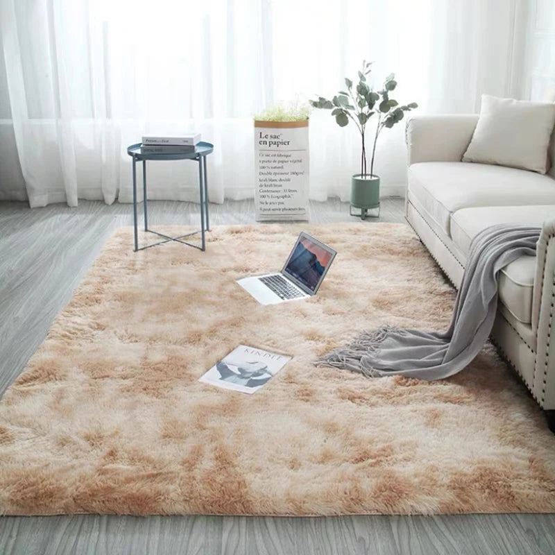 Soft Fluffy Tie-Dye Rug - Modern Plush Shaggy Area Carpet